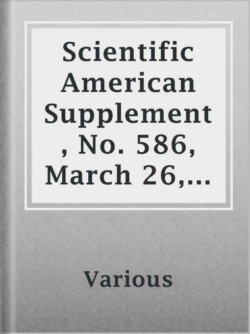 Title details for Scientific American Supplement, No. 586, March 26, 1887 by Various - Available